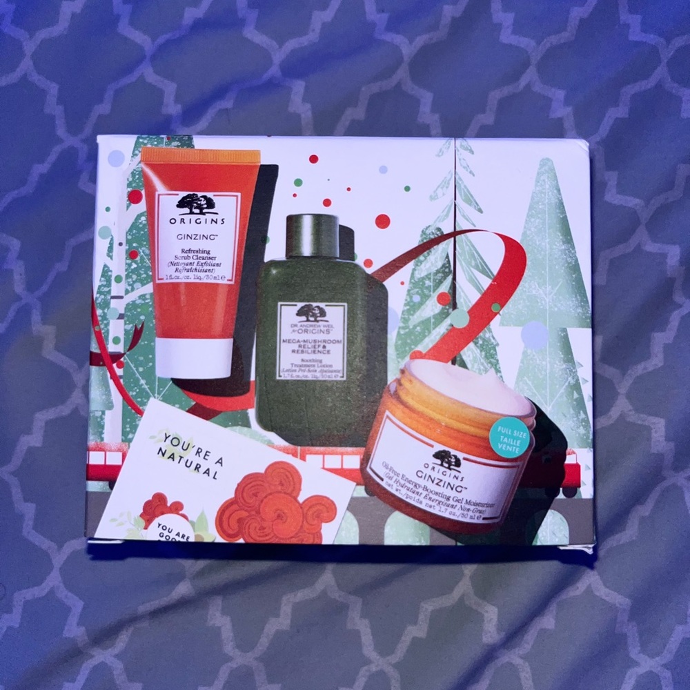 Origins Glow & Believe GinZing & Mega-Mushroom Hydrating Glow Kit 3pc Trio Set